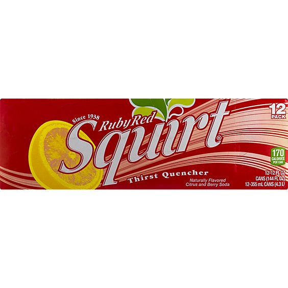 Squirt Ruby Red Soda In Can - 12-12 Fl. Oz.