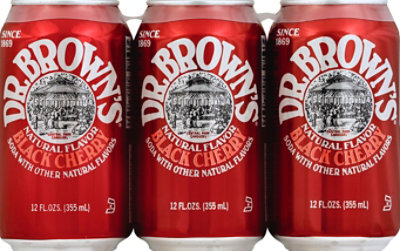 Dr Browns Black Cherry Soda - 6-12 Fl. Oz. - Image 1