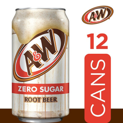 A&W Zero Sugar Root Beer Soda Can - 12-12 Fl. Oz. - Image 3