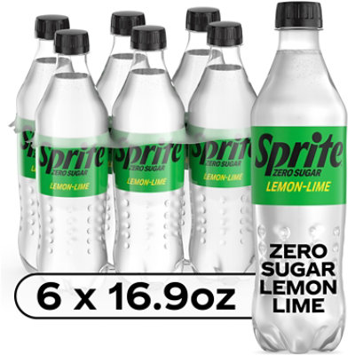 Sprite Zero Sugar Soda Pop Lemon Lime Pack In Bottles - 6-16.9 Fl. Oz.