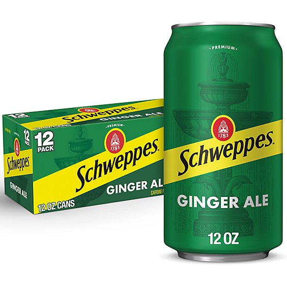 Schweppes Ginger Ale Soda Cans- 12-12 Fl. Oz.