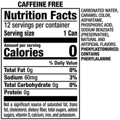 Dr Pepper Diet Caffeine Free Soda In Can - 12-12 Fl. Oz. - Image 3