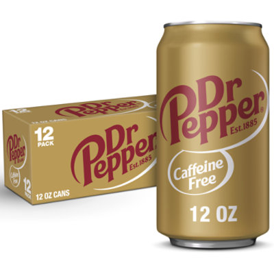 Caffeine Free Dr Pepper Soda 12 fl oz cans 12 pack