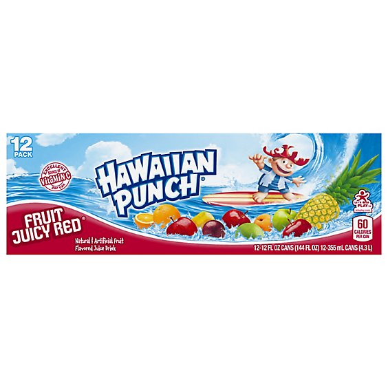 HAWAIIAN PUNCH Flavored Juice Drink Fruit Juicy Red - 12-12 Fl. Oz.