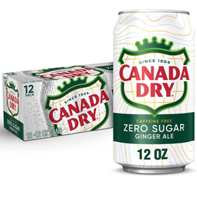 Canada Dry Zero Sugar Ginger Ale Soda Cans - 12-12 Fl. Oz. - Image 1