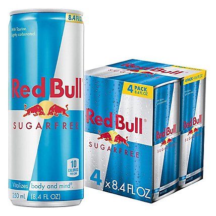 Red Bull Energy Drink Sugar Free - 4-8.4 Fl. Oz. - Image 1