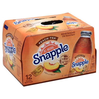 Snapple Peach Tea, 16 Fl Oz Glass Bottles, 6 Pack