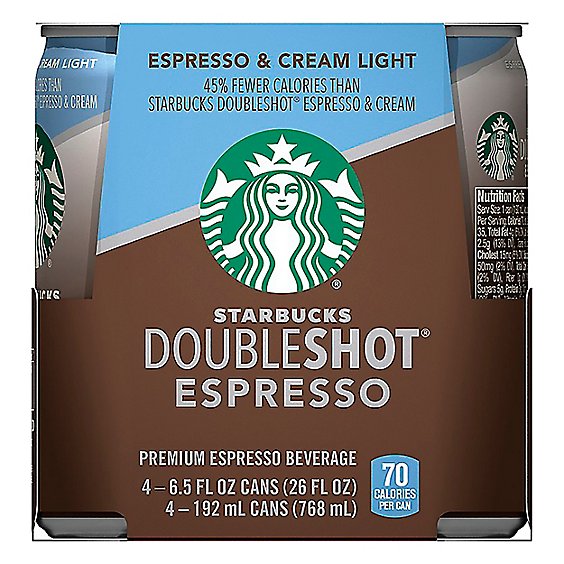 Starbucks Espresso Beverage Double Shot & Cream Light - 4-6.5 Fl. Oz.