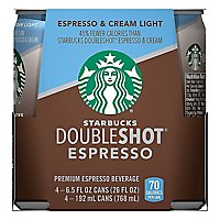 Starbucks Espresso Beverage Double Shot & Cream Light - 4-6.5 Fl. Oz. - Image 1