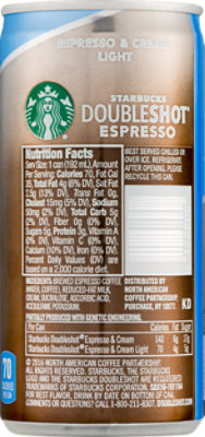 Starbucks Doubleshot Espresso Beverage Espresso & Cream Light - 6.5 Fl. Oz. - Image 6