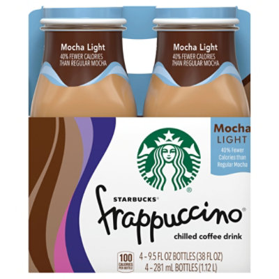 Starbucks frappuccino Coffee Drink Chilled Mocha Light - 4 ...