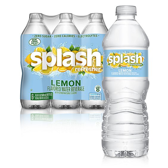 Splash Refresher Lemon Flavored Water - 6-16.9 Fl. Oz.