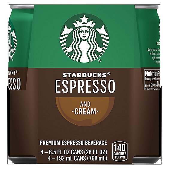 Starbucks Espresso Beverage Double Shot & Cream - 4-6.5 Fl. Oz.