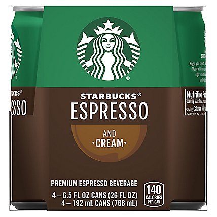 Starbucks Espresso Beverage Double Shot & Cream - 4-6.5 Fl. Oz. - Image 1