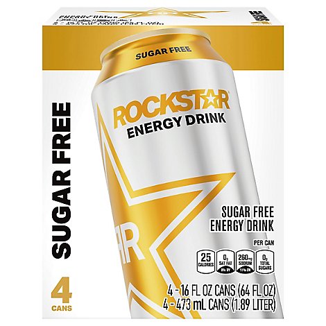 Rockstar Energy Drink Sugar Free - 4-16 Fl. Oz.