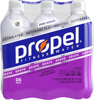 Propel Water Beverage with Electrolytes & Vitamins Grape - 6-16.9 Fl. Oz. - Image 2