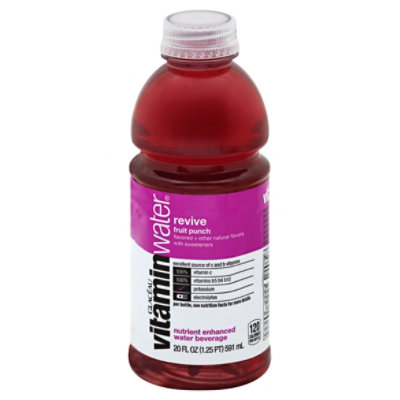 vitaminwater Water Beverage Nutrient Enhanced Revive Fruit Punch - 20 Fl. Oz.
