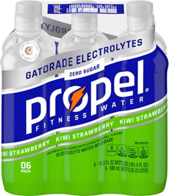 Propel Water Beverage with Electrolytes & Vitamins Kiwi Strawberry - 6-16.9 Fl. Oz. - Image 1