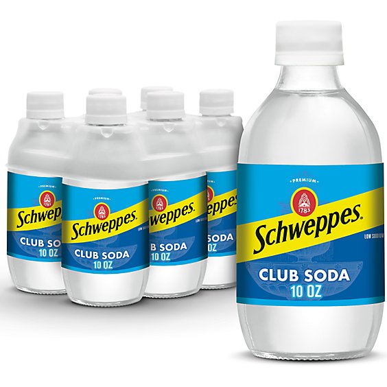 Schweppes Club Soda Bottle - 6-10 Fl. Oz.