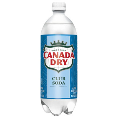 Canada Dry Club Soda Bottle - 1 Liter - Image 1