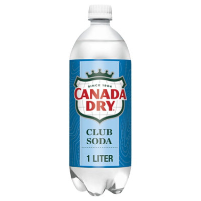Canada Dry Club Soda Bottle - 1 Liter - Image 1