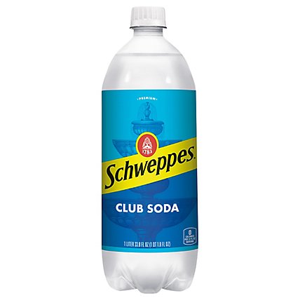 Schweppes Club Soda Bottle - 1 Liter - Image 1