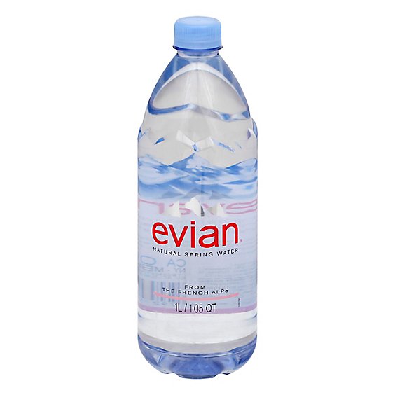 evian Natural Spring Water Bottle - 1 Liter