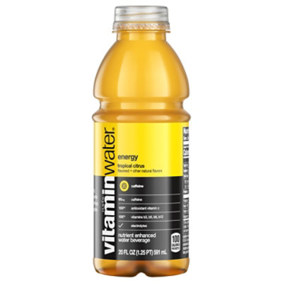 vitaminwater Water Beverage Nutrient Enhanced Energy Tropical Citrus - 20 Fl. Oz. - Image 3