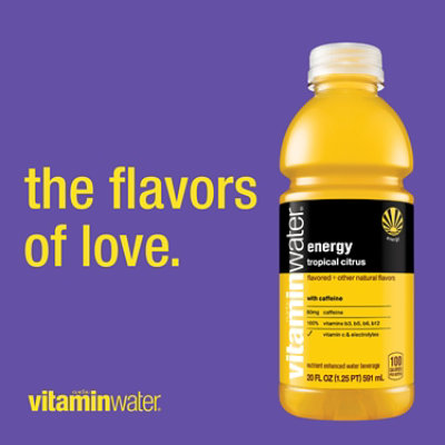 vitaminwater Water Beverage Nutrient Enhanced Energy Tropical Citrus - 20 Fl. Oz. - Image 2