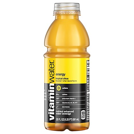 vitaminwater Water Beverage Nutrient Enhanced Energy Tropical Citrus - 20 Fl. Oz.