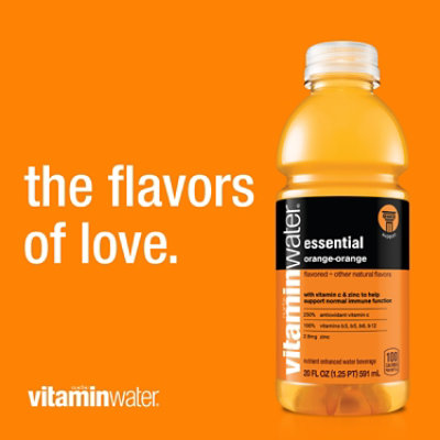 vitaminwater Water Beverage Nutrient Enhanced Essential Orange Orange - 20 Fl. Oz. - Image 2