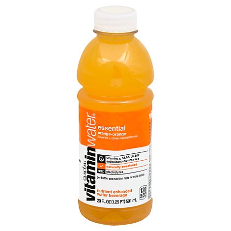 vitaminwater Water Beverage Nutrient Enhanced Essential Orange Orange - 20 Fl. Oz.