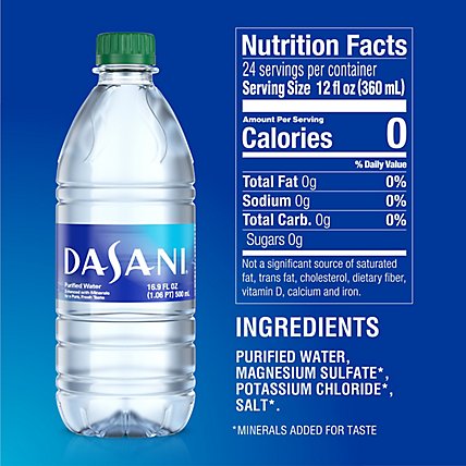 Dasani Water Purified Enhanced With Minerals Bottled 24 Count - 16.9 Fl. Oz. - Image 4