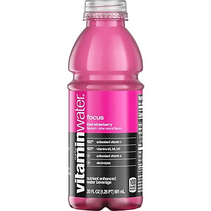 vitaminwater Water Beverage Nutrient Enhanced Focus Kiwi Strawberry - 20 Fl. Oz. - Image 3