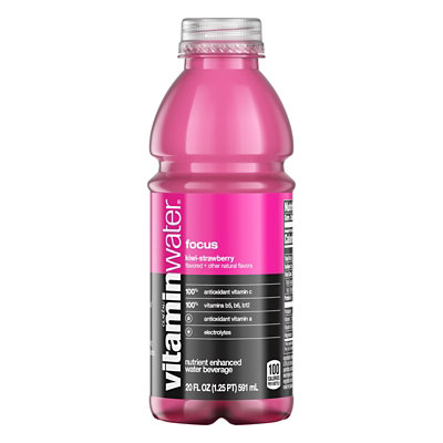 vitaminwater Water Beverage Nutrient Enhanced Focus Kiwi Strawberry - 20 Fl. Oz.