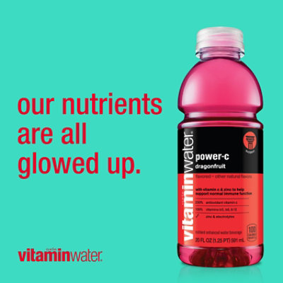 vitaminwater Water Beverage Nutrient Enhanced Power C Dragonfruit - 20 Fl. Oz. - Image 2