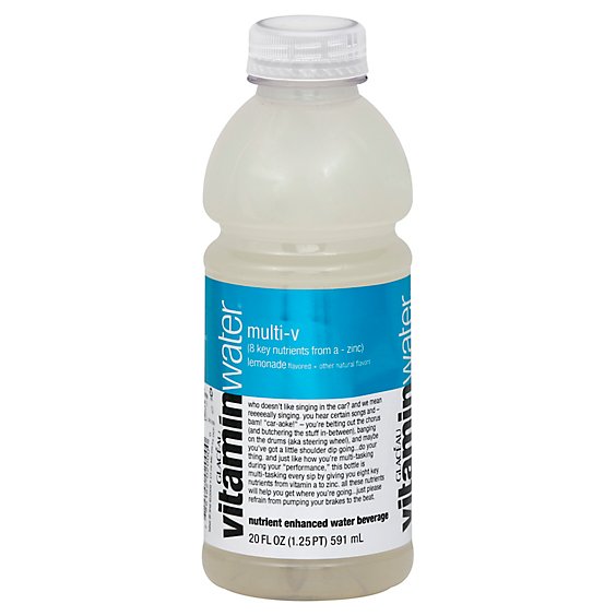vitaminwater Water Beverage Nutrient Enhanced Multi-V Lemonade - 20 Fl. Oz.