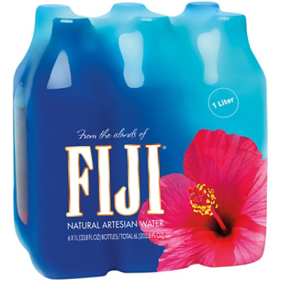 FIJI Natural Artesian Bottled Water - 6-33.8 Fl. Oz. - Image 1