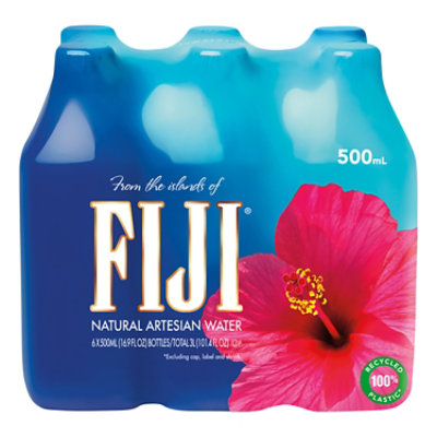 FIJI Natural Artesian Bottled Water - 6-16.9 Fl. Oz. - Image 1