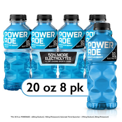 POWERADE Mountain Berry Blast Electrolyte Sports Drink Bottles Pack - 8-20 Fl. Oz.