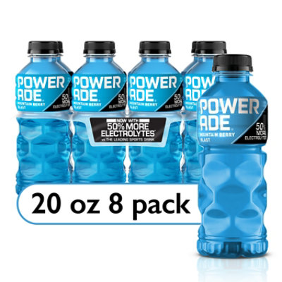 Powerade, Electrolyte Enhanced Sports Drinks W Vitamins, Mountain Berry Blast, 20 fl oz, 24 Pack