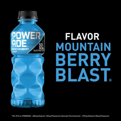 POWERADE Sports Drink Electrolyte Enhanced Mountain Berry Blast - 8-20 Fl. Oz. - Image 3