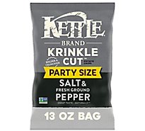 Kettle Potato Chips Krinkle Cut Salt & Fresh Ground Pepper - 13 Oz