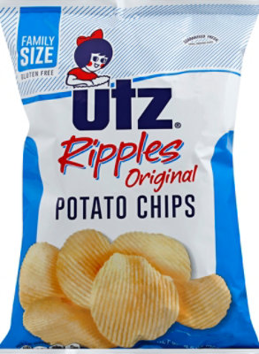 Utz Potato Chips Ripples Original Family Size - 9.5 Oz - Image 2