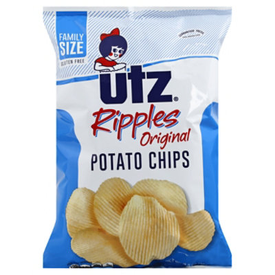 Utz Potato Chips Ripples Original Family Size - 9.5 Oz - Image 1