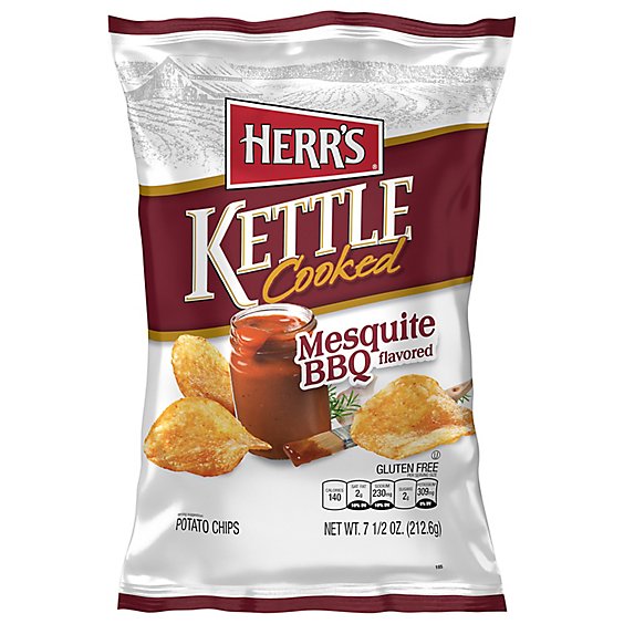 Herrs Potato Chips Kettle Cooked Mesquite BBQ Flavored - 8 Oz
