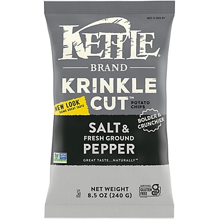 Kettle Potato Chips Krinkle Cut Salt & Fresh Ground Pepper - 8.5 Oz - Image 2
