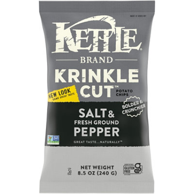 Kettle Brand Krinkle Cut Salt & Fresh Ground Pepper Kettle Potato Chips - 8.5 Oz - Image 1