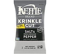 Kettle Potato Chips Krinkle Cut Salt & Fresh Ground Pepper - 8.5 Oz