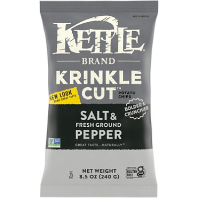 Kettle Potato Chips Krinkle Cut Salt & Fresh Ground Pepper - 8.5 Oz